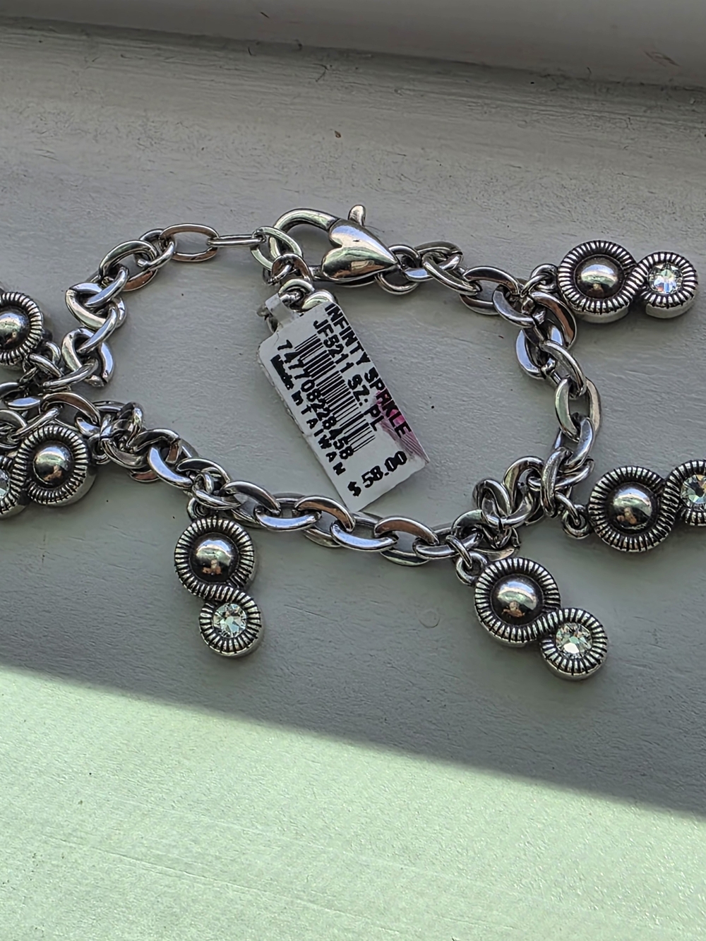 Brighton Jewelry INFINITY SPARKLE Crystal Silver Charm Dressy Bracelet new$58 - Picture 4 of 5